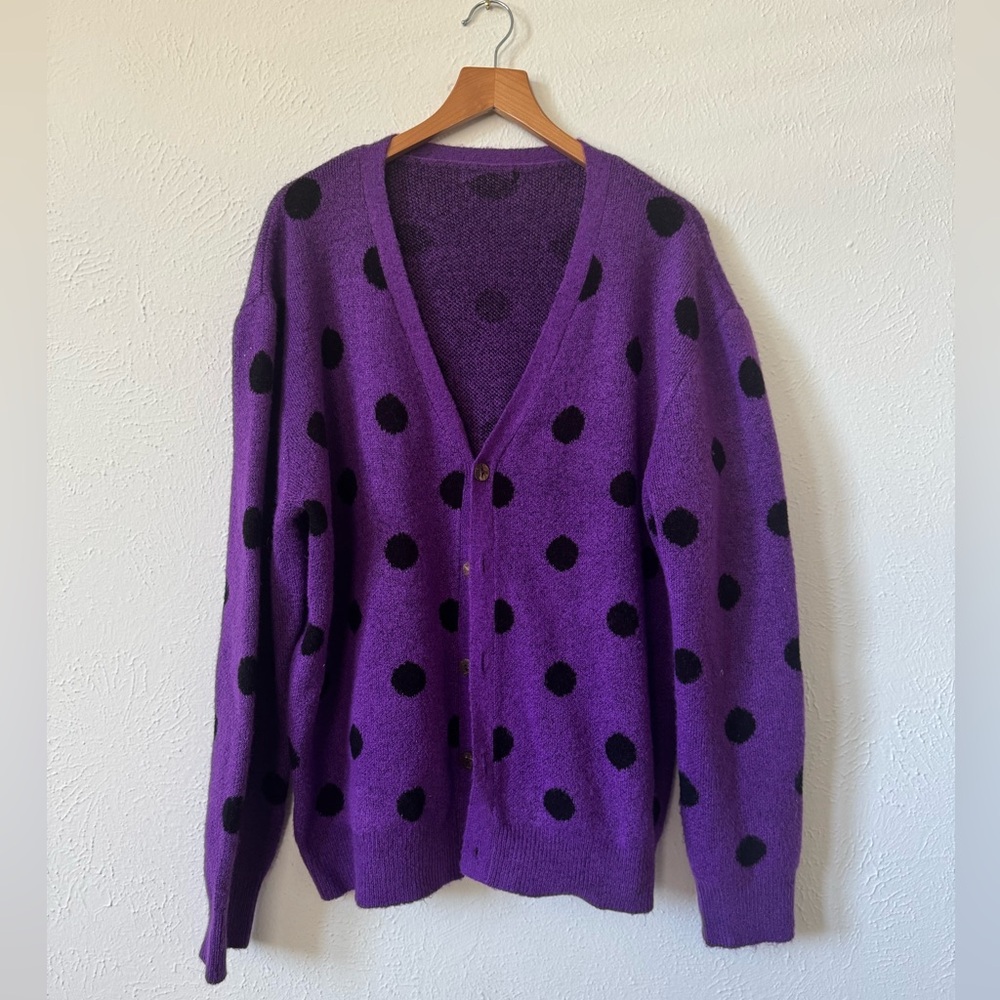 Purple polka dot cardigan
